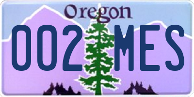 OR license plate 002MES