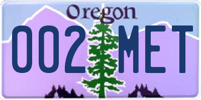 OR license plate 002MET