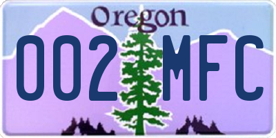 OR license plate 002MFC