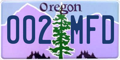 OR license plate 002MFD