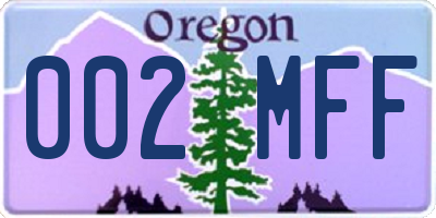 OR license plate 002MFF