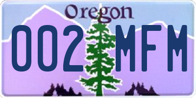 OR license plate 002MFM