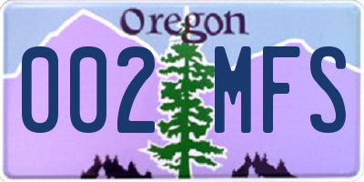 OR license plate 002MFS