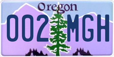 OR license plate 002MGH