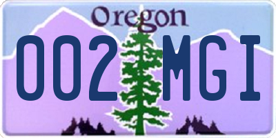 OR license plate 002MGI