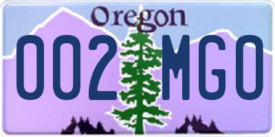 OR license plate 002MGO