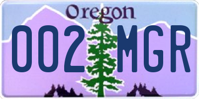 OR license plate 002MGR