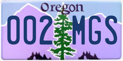 OR license plate 002MGS