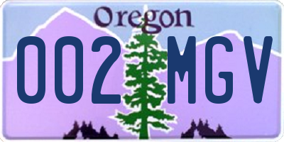 OR license plate 002MGV