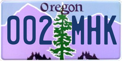 OR license plate 002MHK