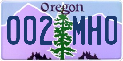 OR license plate 002MHO