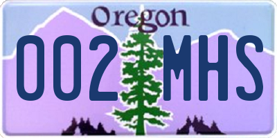 OR license plate 002MHS