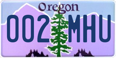 OR license plate 002MHU