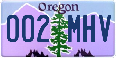 OR license plate 002MHV