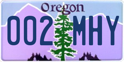 OR license plate 002MHY