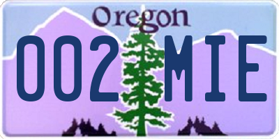 OR license plate 002MIE