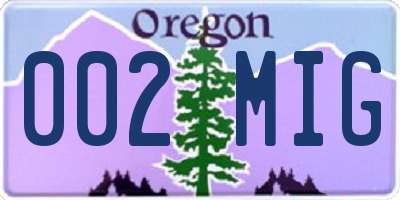OR license plate 002MIG