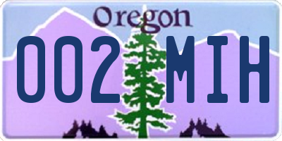 OR license plate 002MIH