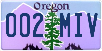 OR license plate 002MIV
