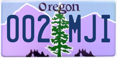 OR license plate 002MJI