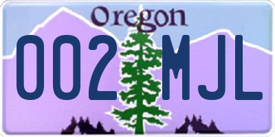 OR license plate 002MJL