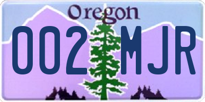 OR license plate 002MJR