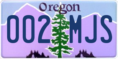 OR license plate 002MJS