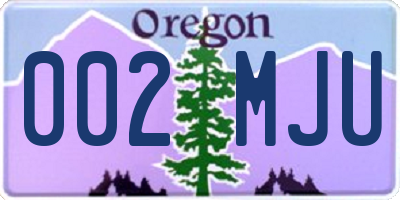 OR license plate 002MJU