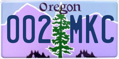 OR license plate 002MKC