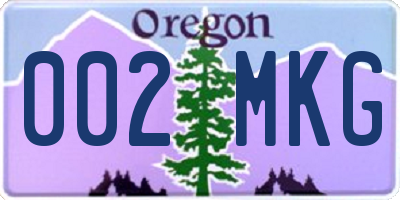 OR license plate 002MKG