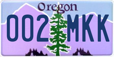 OR license plate 002MKK