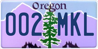 OR license plate 002MKL