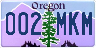 OR license plate 002MKM
