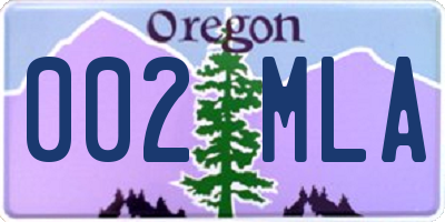 OR license plate 002MLA