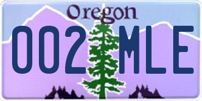 OR license plate 002MLE