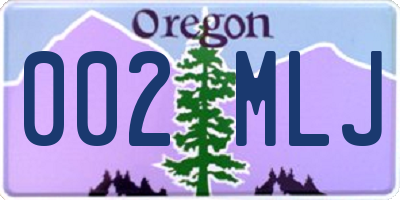 OR license plate 002MLJ