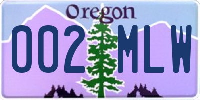 OR license plate 002MLW