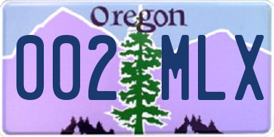 OR license plate 002MLX