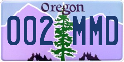 OR license plate 002MMD