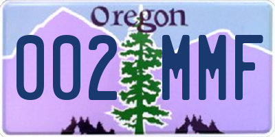 OR license plate 002MMF