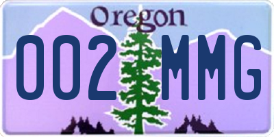 OR license plate 002MMG