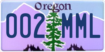 OR license plate 002MML