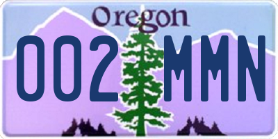 OR license plate 002MMN