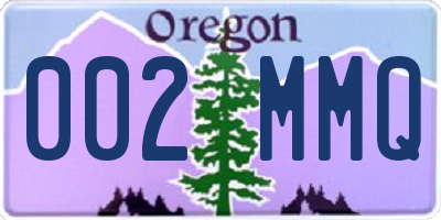 OR license plate 002MMQ