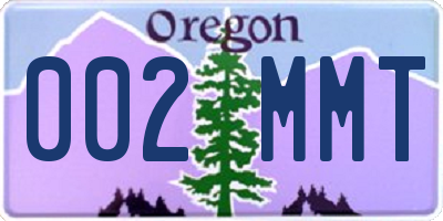OR license plate 002MMT