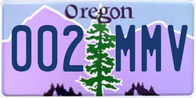 OR license plate 002MMV