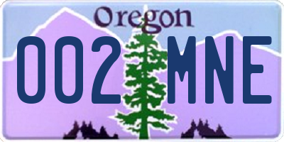 OR license plate 002MNE