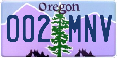 OR license plate 002MNV