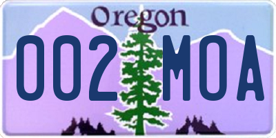 OR license plate 002MOA
