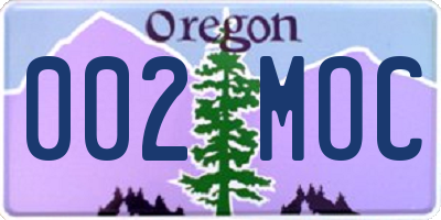 OR license plate 002MOC